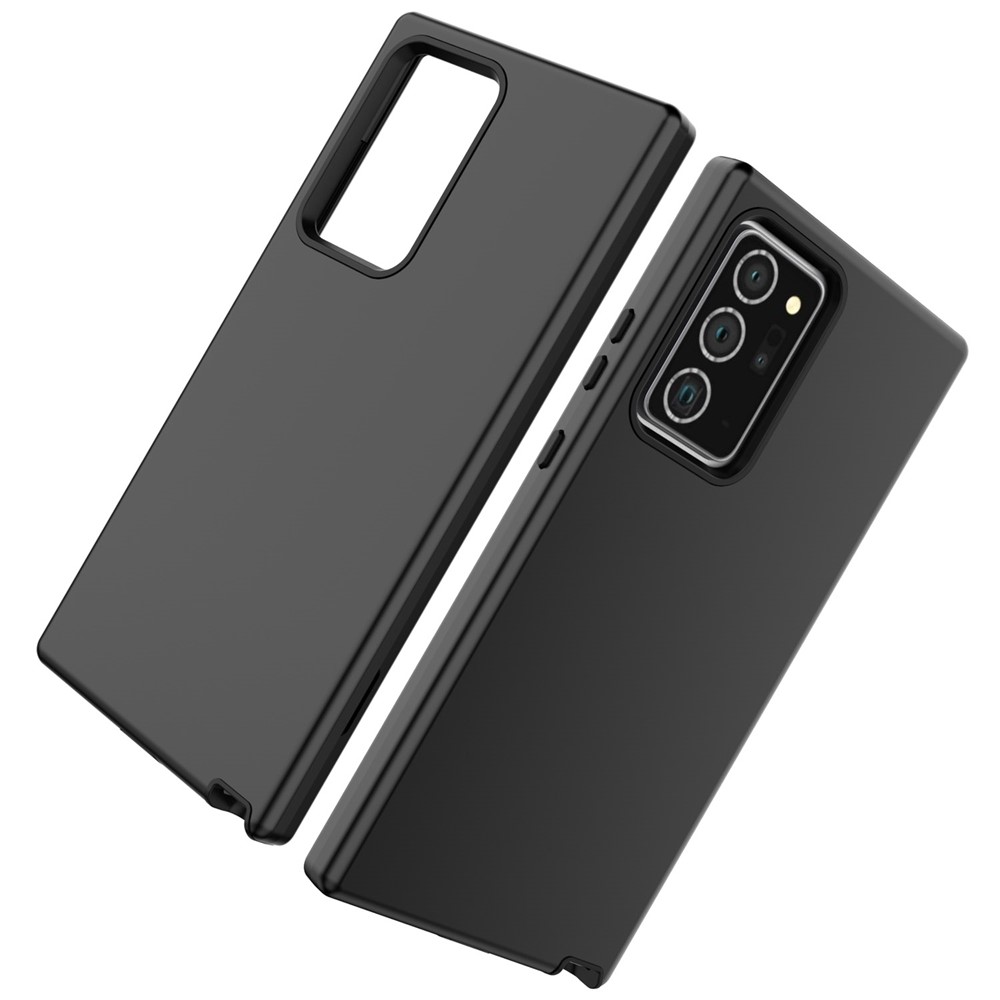 Rubberized Thicken TPU + PC Hybrid Case for Samsung Galaxy Note20 Ultra/Note20 Ultra 5G - All Black-1