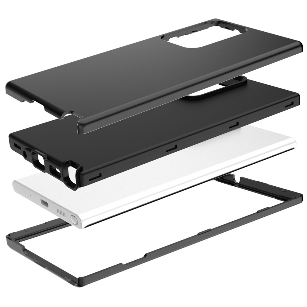 Rubberized Thicken TPU + PC Hybrid Case for Samsung Galaxy Note20 Ultra/Note20 Ultra 5G - All Black-3