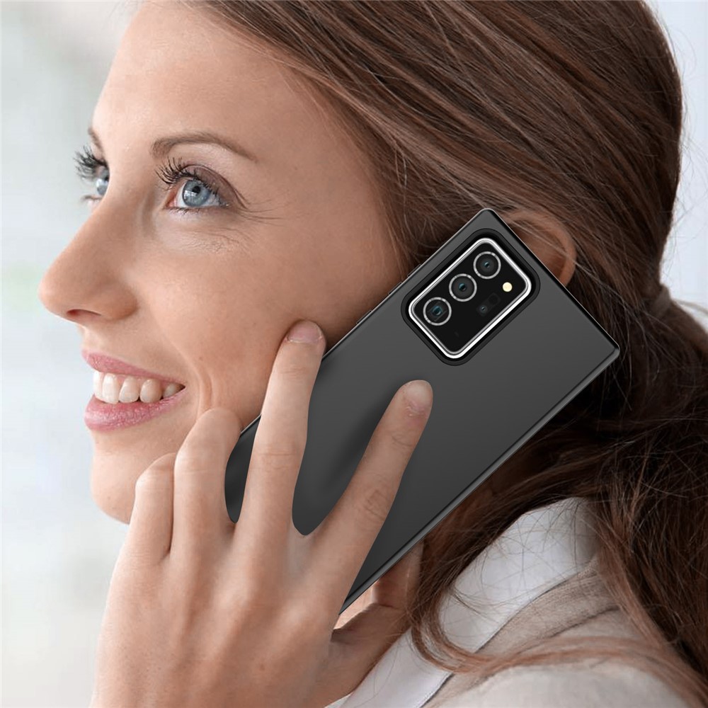 Rubberized Thicken TPU + PC Hybrid Case for Samsung Galaxy Note20 Ultra/Note20 Ultra 5G - All Black-4