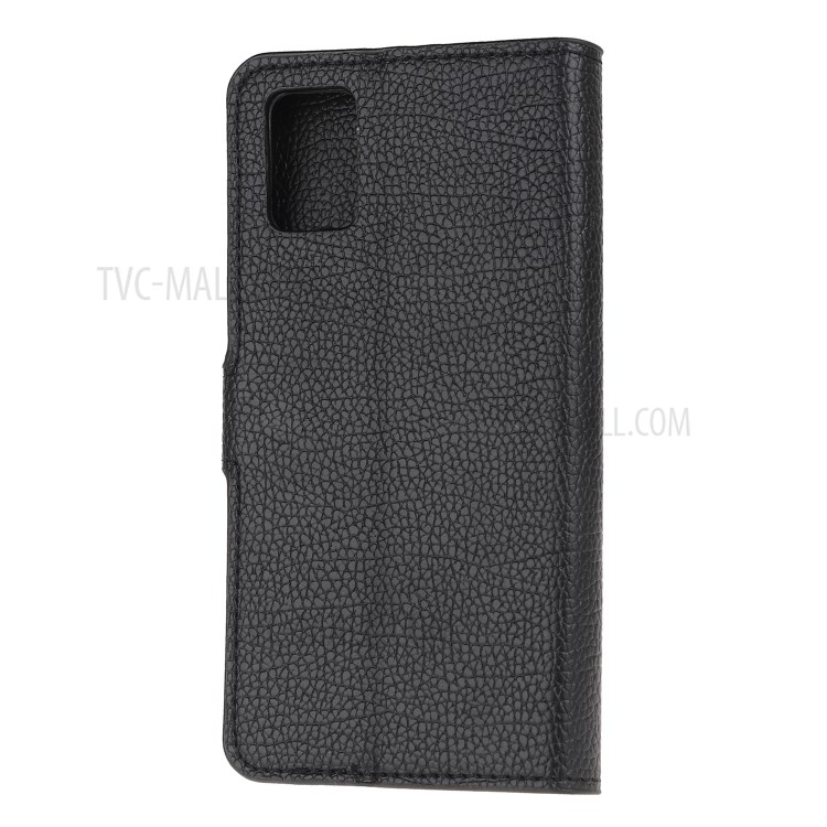 Litchi Skin Wallet Leather Stand Case for Samsung Galaxy M31s - Black-3