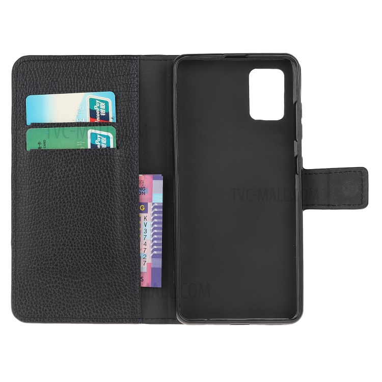 Litchi Skin Wallet Leather Stand Case for Samsung Galaxy M31s - Black-5