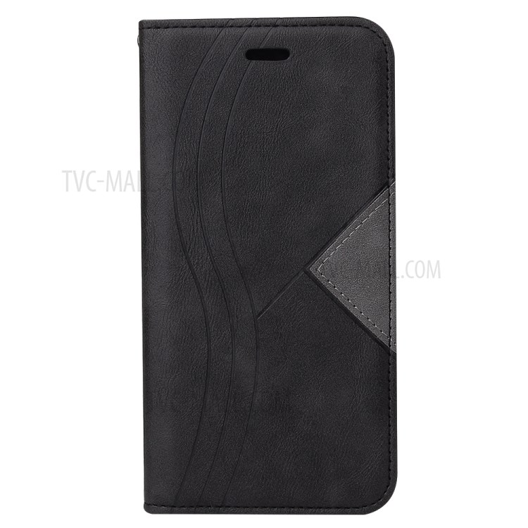 Auto-absorbed Splicing Leather Shell for Samsung Galaxy Note 20/Note 20 5G - Black-2