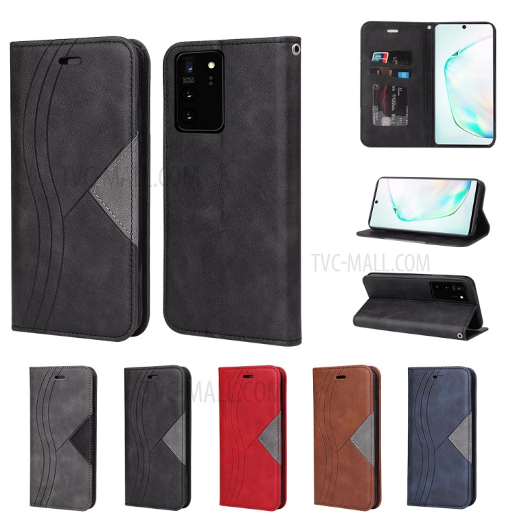 Splicing Auto-absorbed Leather with Card Slots Shell for Samsung Galaxy Note20 Ultra/Note20 Ultra 5G - Black-11