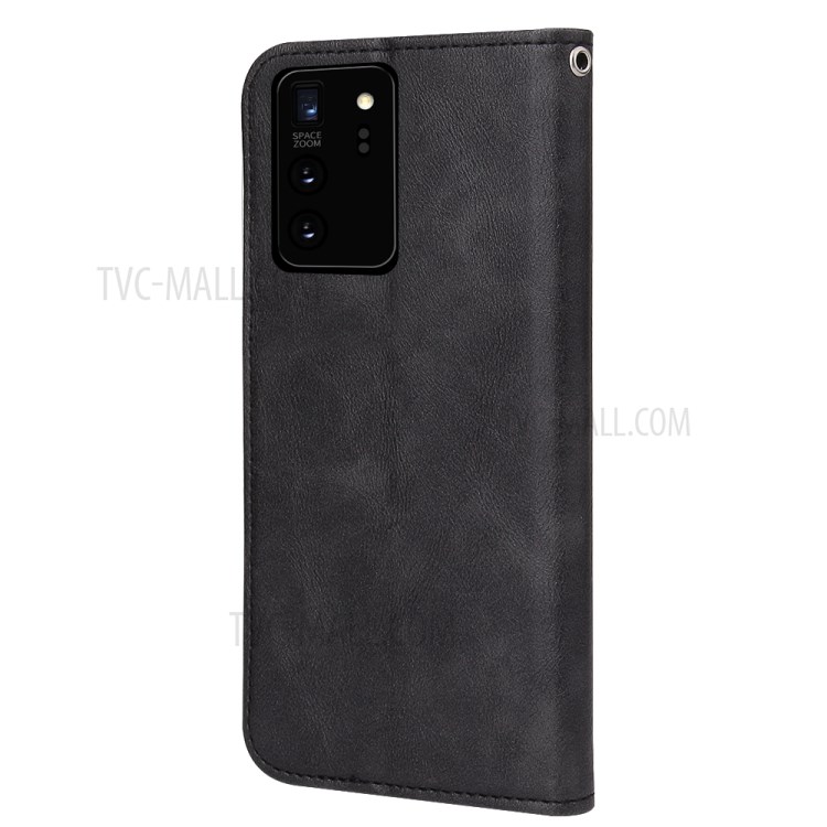 Splicing Auto-absorbed Leather with Card Slots Shell for Samsung Galaxy Note20 Ultra/Note20 Ultra 5G - Black-3