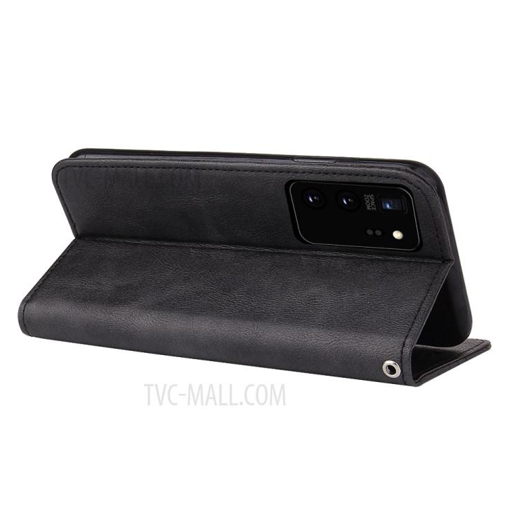 Splicing Auto-absorbed Leather with Card Slots Shell for Samsung Galaxy Note20 Ultra/Note20 Ultra 5G - Black-6