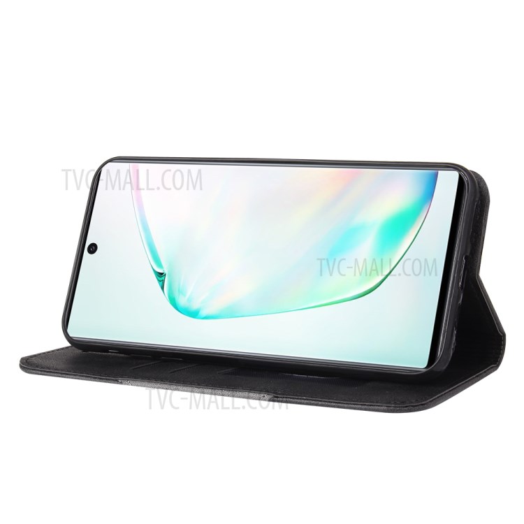 Splicing Auto-absorbed Leather with Card Slots Shell for Samsung Galaxy Note20 Ultra/Note20 Ultra 5G - Black-7