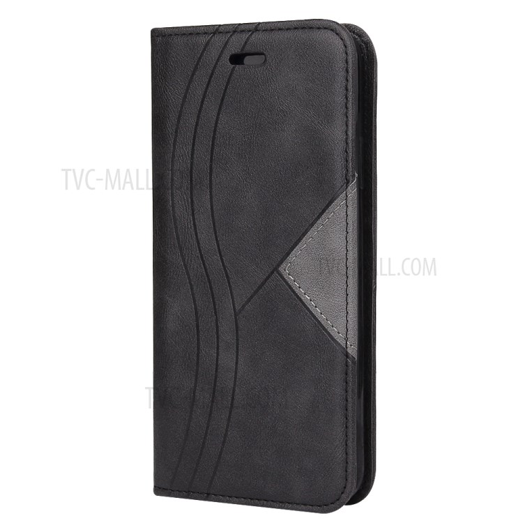 Auto-absorbed Splicing Design PU Leather + TPU Cover for Samsung Galaxy A21s - Black-4