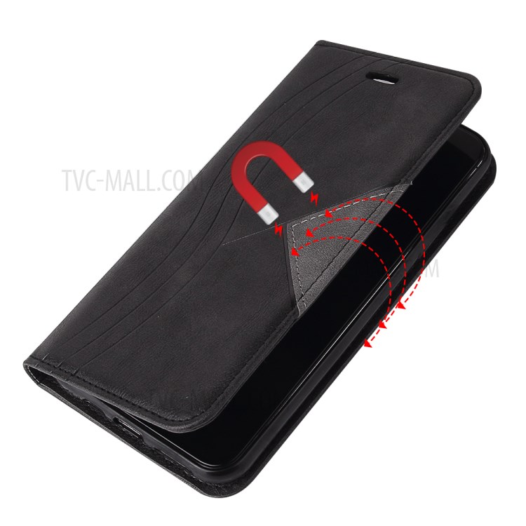 Auto-absorbed Splicing Design PU Leather + TPU Cover for Samsung Galaxy A21s - Black-8