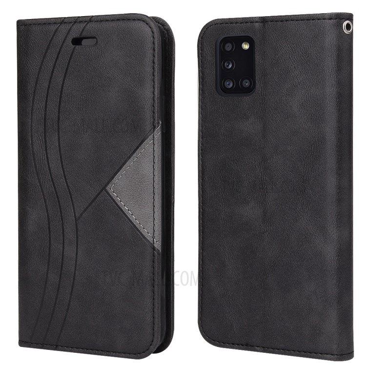 PU Leather + TPU Phone Cover with Card Slots for Samsung Galaxy A31 - Black-5