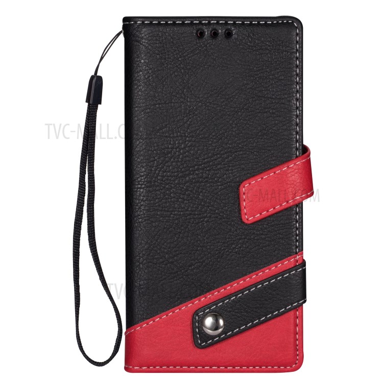 Litchi Grain Contrast Color Leather Protective Case for Samsung Galaxy Note20 Ultra 5G / Galaxy Note20 Ultra - Black-3