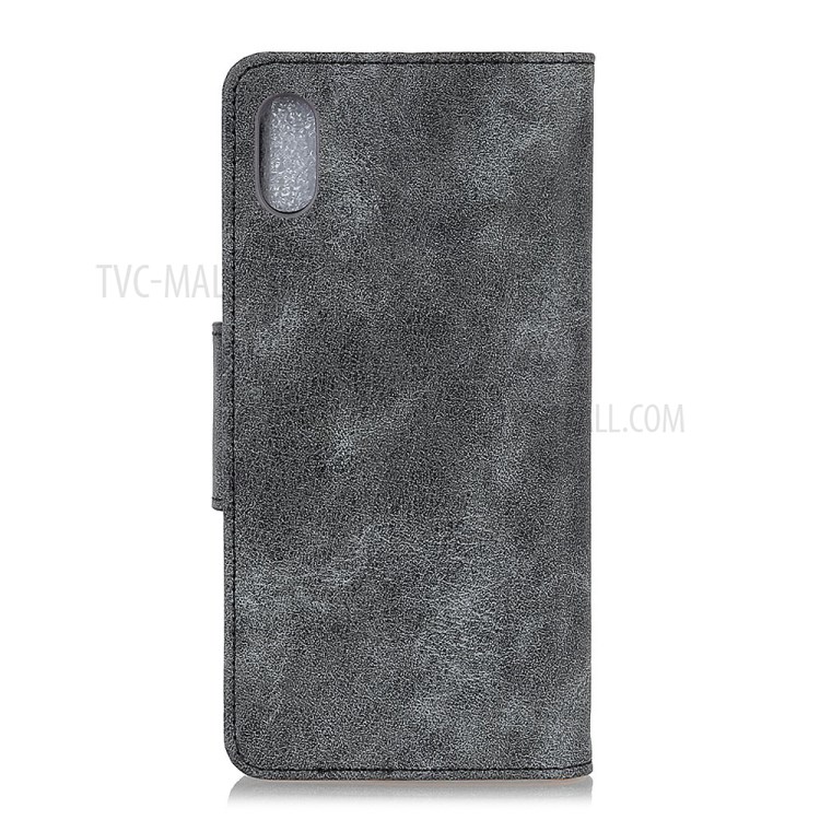 Retro Style Leather Stylish Shell for Samsung Galaxy A01 - Grey-10