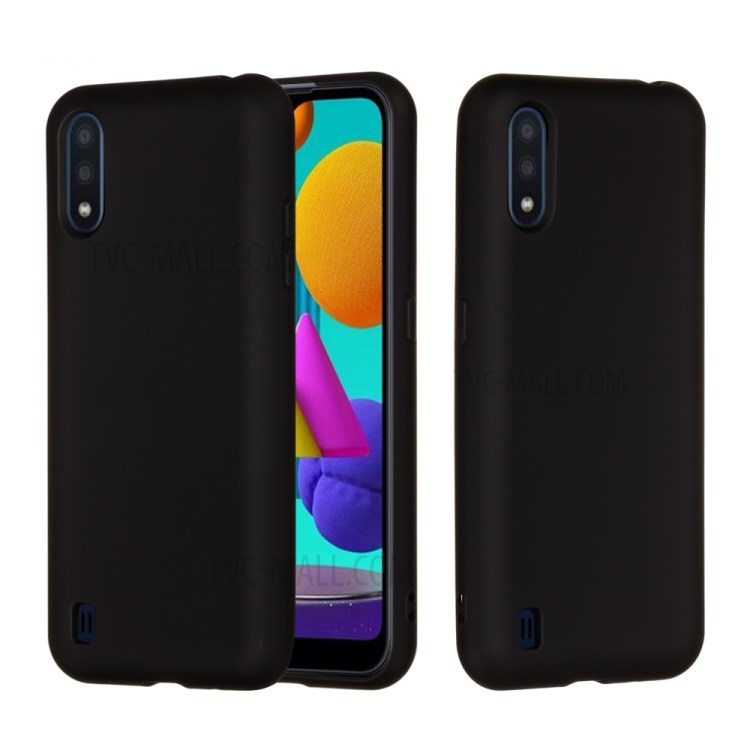 Liquid Silicone Soft Case for Samsung Galaxy M01 - Black-2