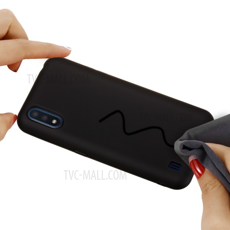 Liquid Silicone Soft Case for Samsung Galaxy M01 - Black-5