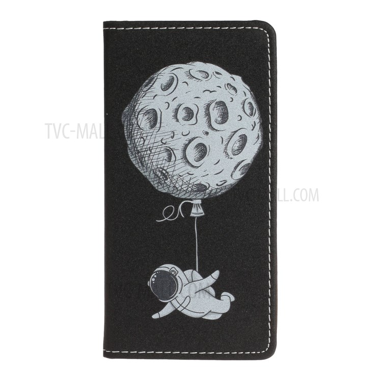 Pattern Printing Leather Phone Case Cover Wallet for Samsung Galaxy A21s - Astronaut-2