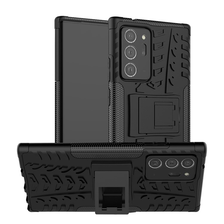 Arrefecer Pneu Kickstand PC + TPU 2 Em 1 Caixa Do Telefone Para Samsung Galaxy Note20 Ultra-/ Note20 Ultra-5G - Preto-1