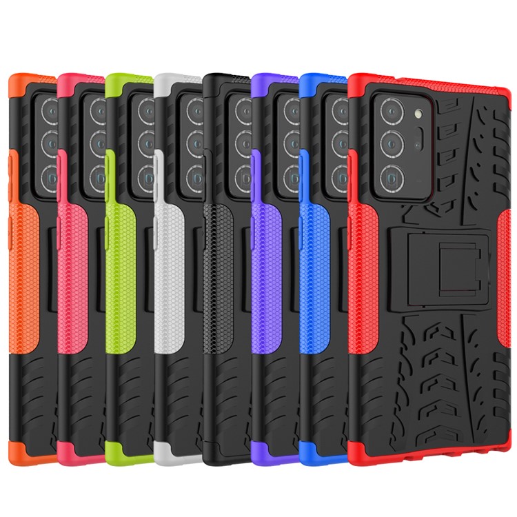 Arrefecer Pneu Kickstand PC + TPU 2 Em 1 Caixa Do Telefone Para Samsung Galaxy Note20 Ultra-/ Note20 Ultra-5G - Preto-10