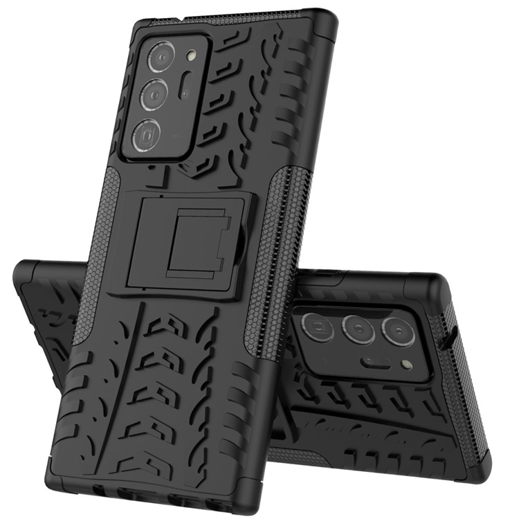 Arrefecer Pneu Kickstand PC + TPU 2 Em 1 Caixa Do Telefone Para Samsung Galaxy Note20 Ultra-/ Note20 Ultra-5G - Preto-3