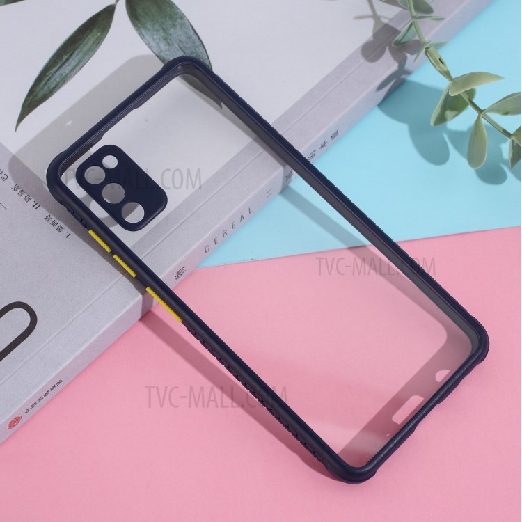Clear PC + TPU Phone Case Cover for Samsung Galaxy A41 (Global Version) - Dark Blue-1