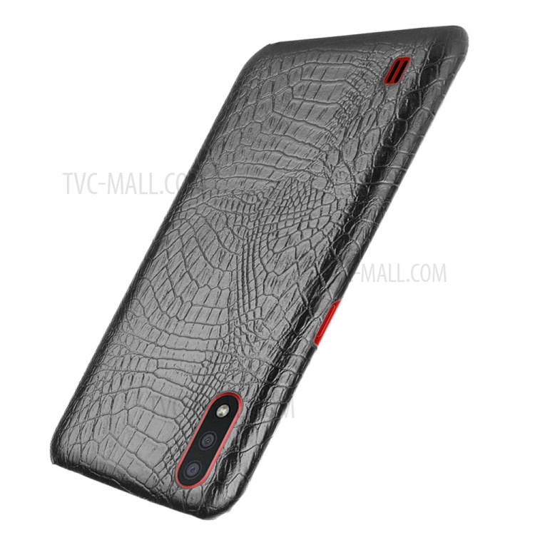 Crocodile Skin PU Leather Coated PC Stylish Shell for Samsung Galaxy M01 - Black-3