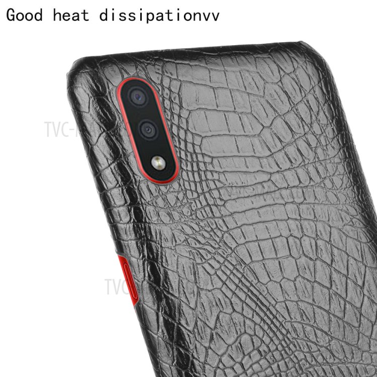 Crocodile Skin PU Leather Coated PC Stylish Shell for Samsung Galaxy M01 - Black-5