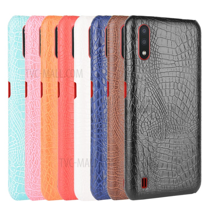 Crocodile Skin PU Leather Coated PC Stylish Shell for Samsung Galaxy M01 - Black-6