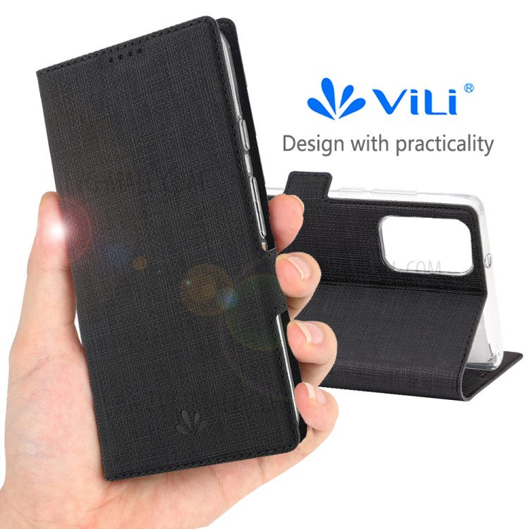 VILI DMK Cross Texture Double Magnetic Clasp Leather Wallet Covering Case for Samsung Galaxy Note 20/Note 20 5G - Black-11
