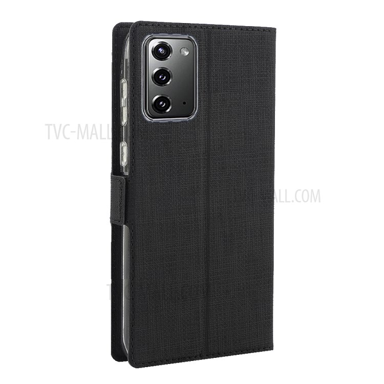 VILI DMK Cross Texture Double Magnetic Clasp Leather Wallet Covering Case for Samsung Galaxy Note 20/Note 20 5G - Black-8