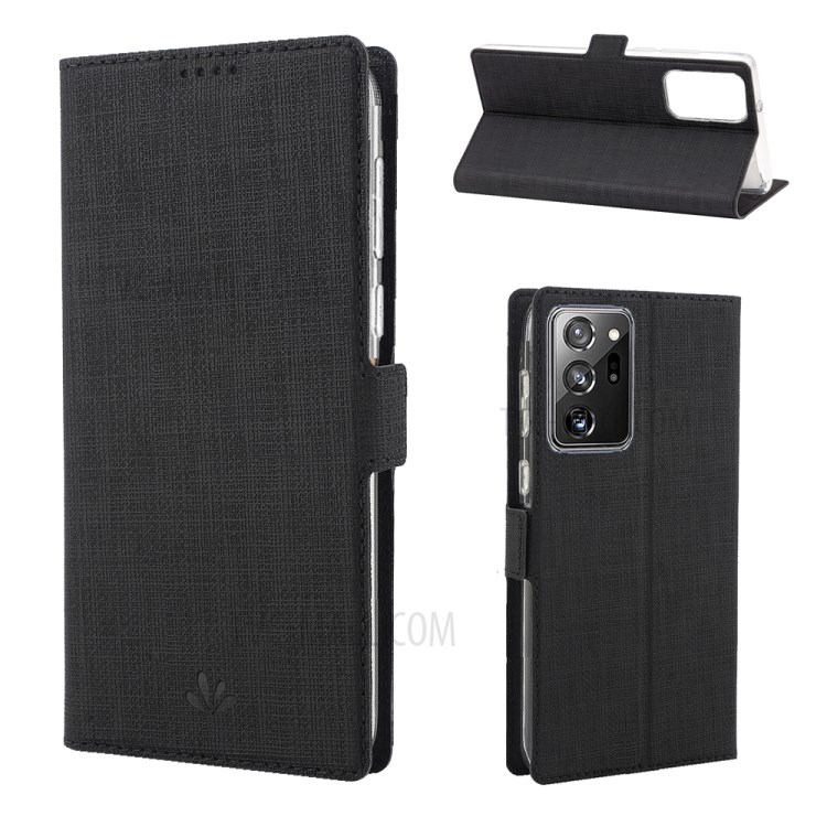 VILI DMK Double Magnetic Clasp Leather Wallet Case with Stand for Samsung Galaxy Note20 Ultra/Note20 Ultra 5G - Black-1