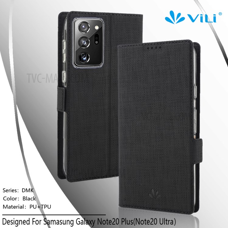 VILI DMK Double Magnetic Clasp Leather Wallet Case with Stand for Samsung Galaxy Note20 Ultra/Note20 Ultra 5G - Black-7