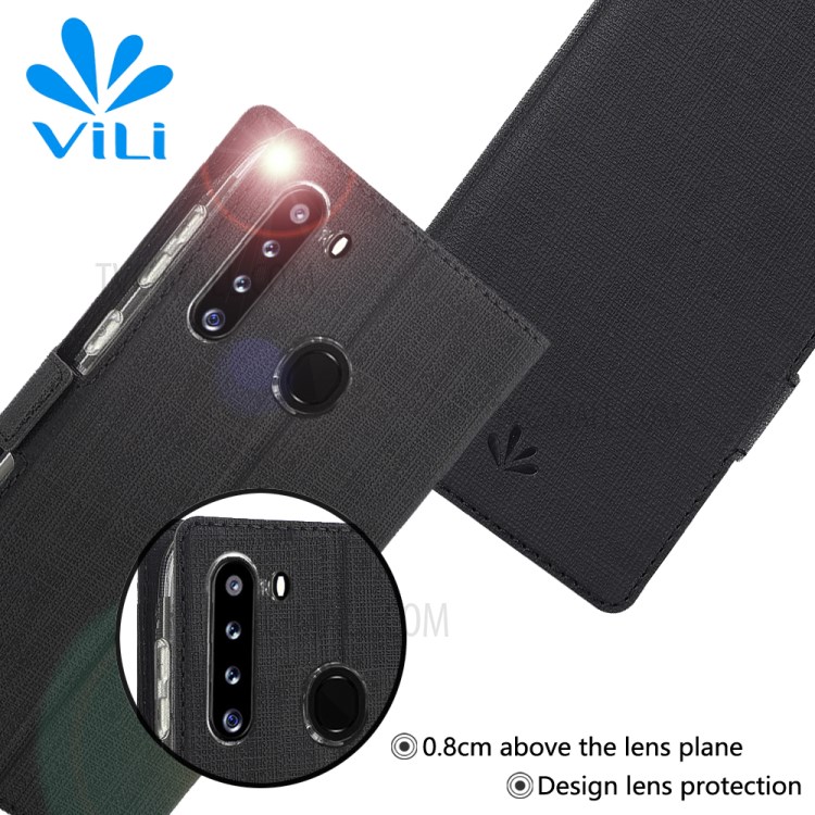 VILI DMK Cross Texture Double Magnetic Clasp Leather Wallet Case Shell for Samsung Galaxy A21 (US Version) - Black-10