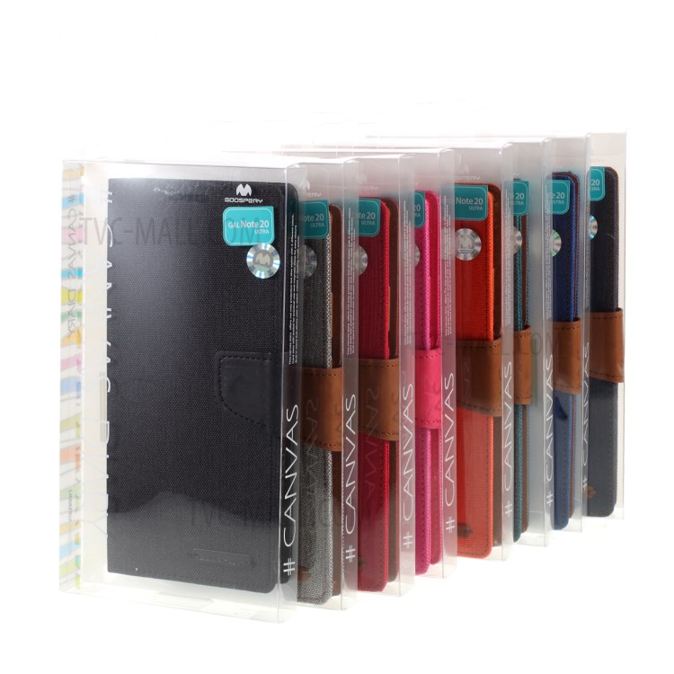 MERCURY GOOSPERY Canvas Leather Wallet Shell for Samsung Galaxy Note20 Ultra/Note20 Ultra 5G - Black-10