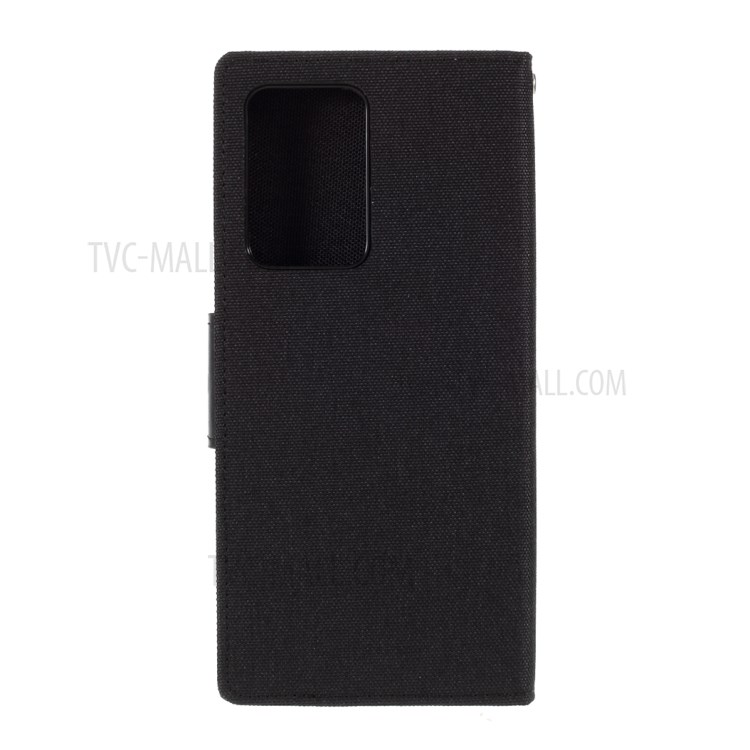 MERCURY GOOSPERY Canvas Leather Wallet Shell for Samsung Galaxy Note20 Ultra/Note20 Ultra 5G - Black-3