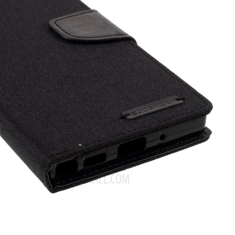 MERCURY GOOSPERY Canvas Leather Wallet Shell for Samsung Galaxy Note20 Ultra/Note20 Ultra 5G - Black-6