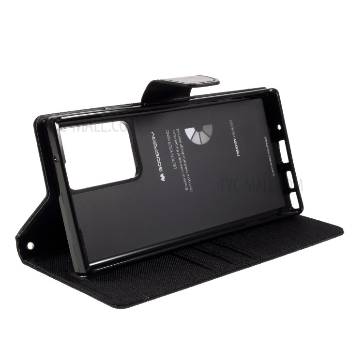 MERCURY GOOSPERY Canvas Leather Wallet Shell for Samsung Galaxy Note20 Ultra/Note20 Ultra 5G - Black-7