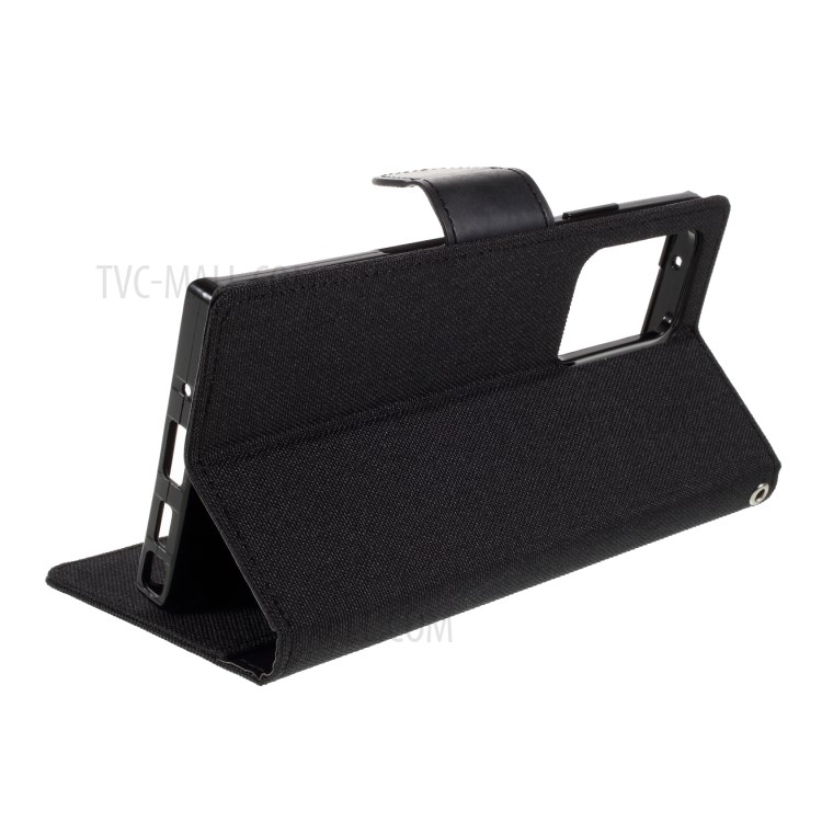 MERCURY GOOSPERY Canvas Leather Wallet Shell for Samsung Galaxy Note20 Ultra/Note20 Ultra 5G - Black-8