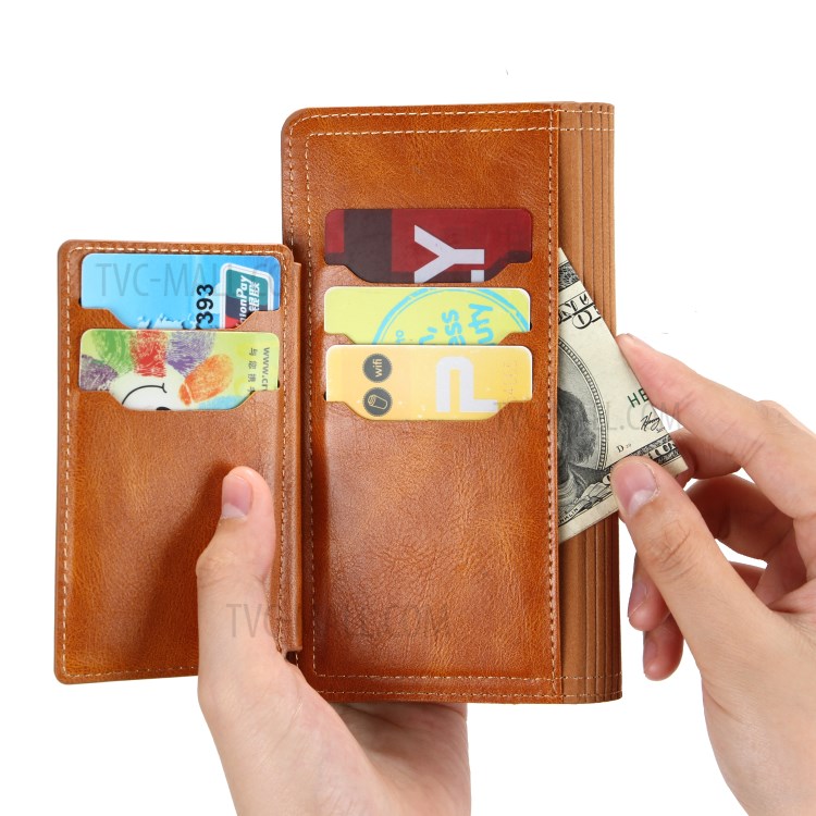 Zipper Pocket Wallet Leather Stand Case for Samsung Galaxy A21s - Orange-10