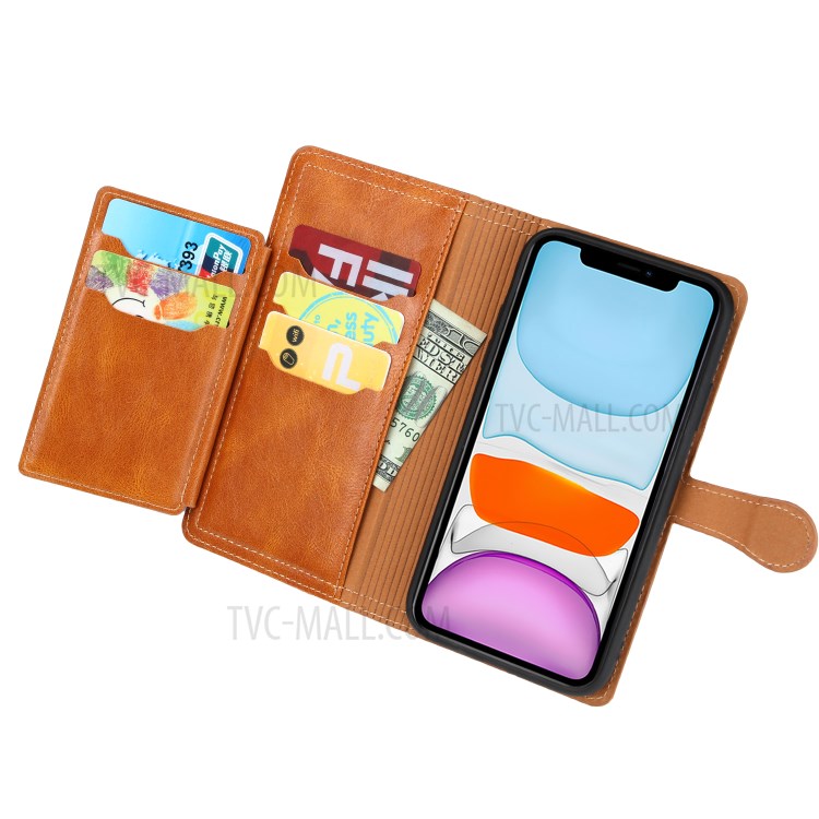 Zipper Pocket Wallet Leather Stand Case for Samsung Galaxy A21s - Orange-8