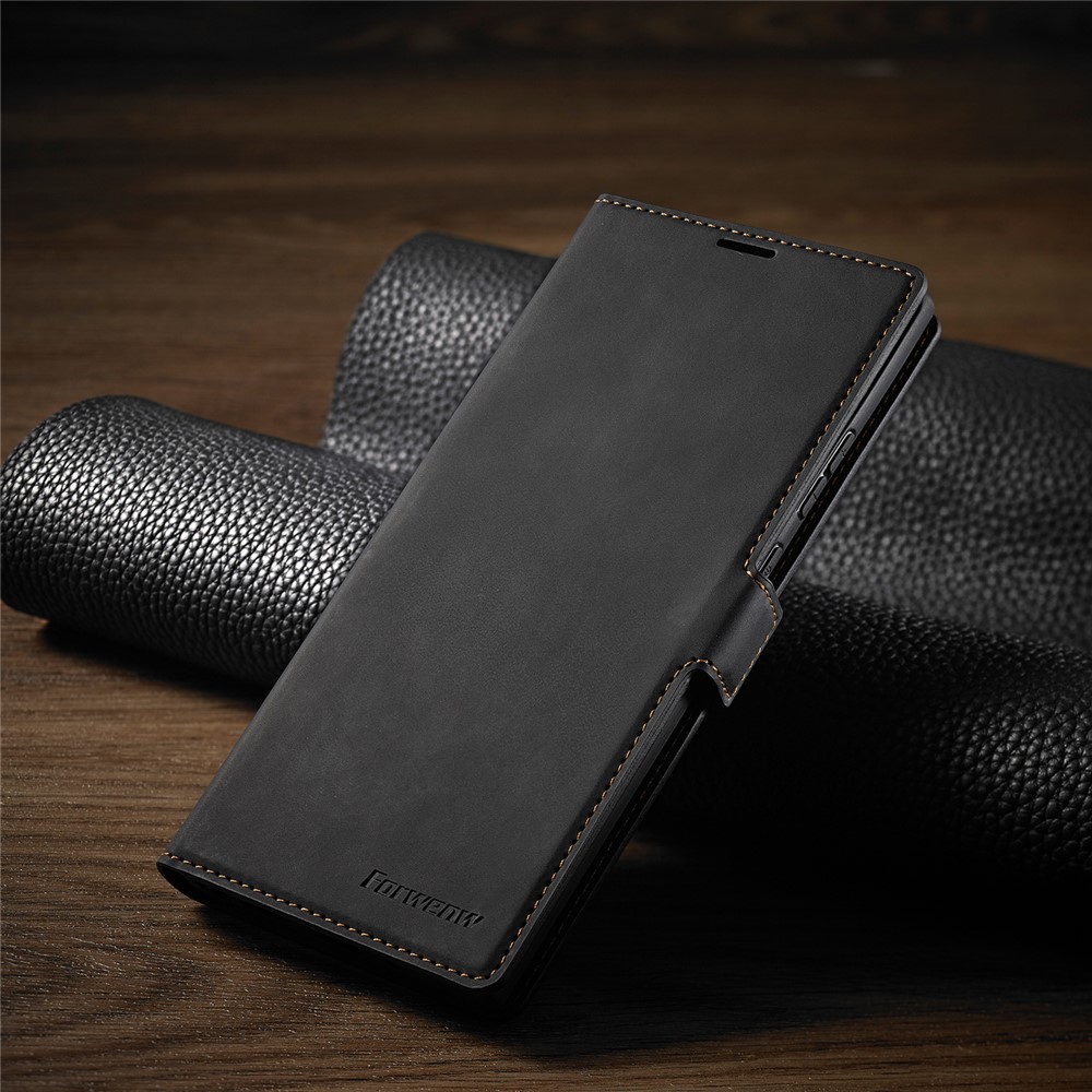 FORWENW Fantasy Series Silky Touch Leather Mobile Phone Shell for Samsung Galaxy Note 20/Note 20 5G - Black-7
