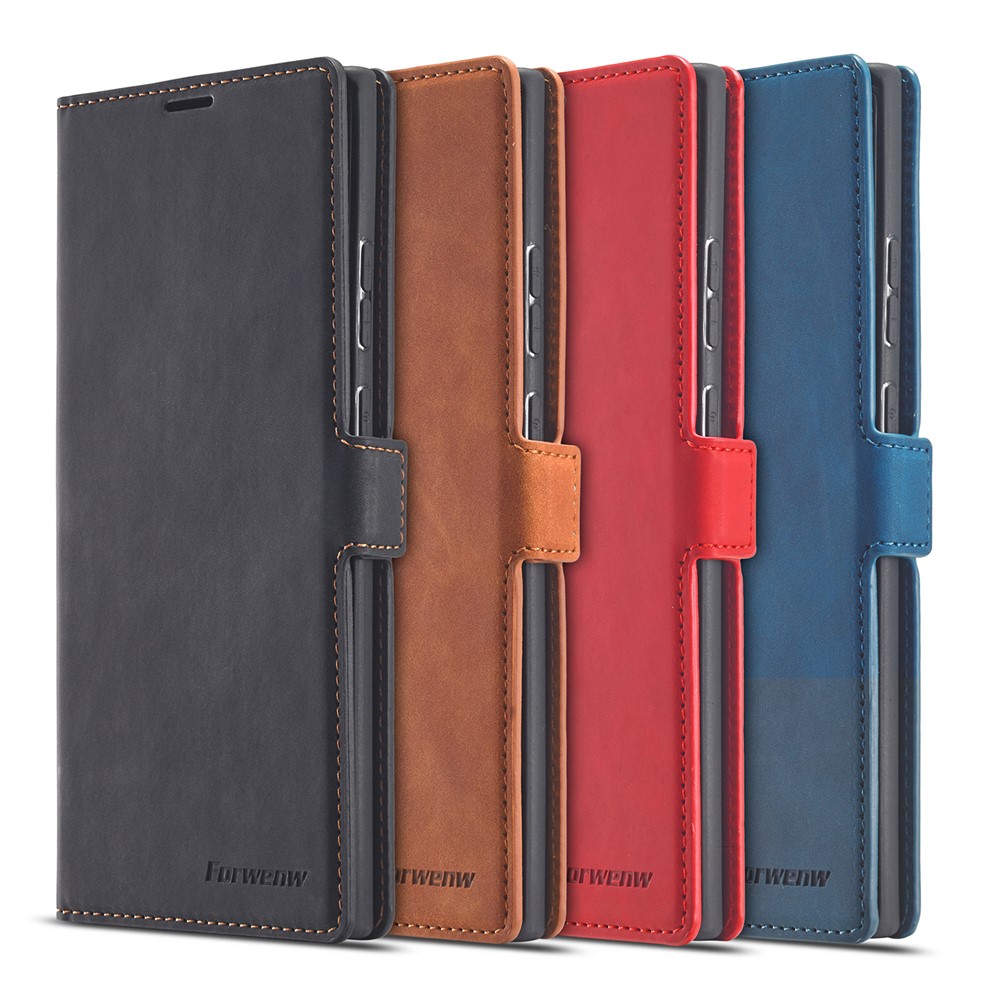 FORWENW Fantasy Series Silky Touch Leather Mobile Phone Shell for Samsung Galaxy Note 20/Note 20 5G - Black-8