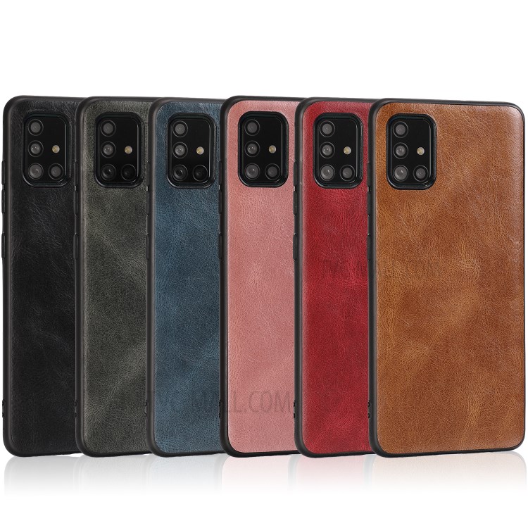 Crazy Horse Skin PU Leather Coated TPU Cover for Samsung Galaxy A51 SM-A515 - Black-11