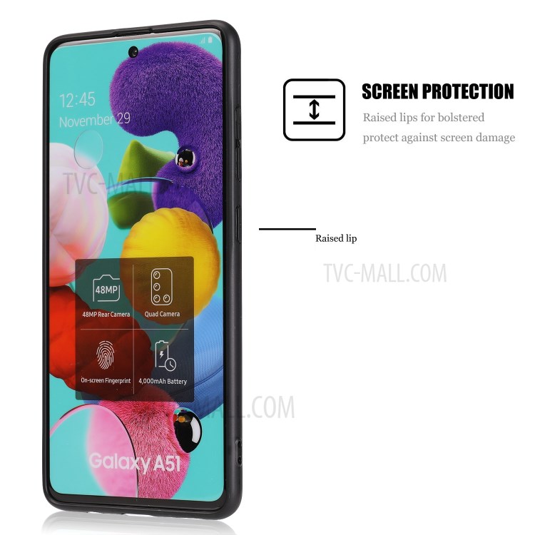 Crazy Horse Skin PU Leather Coated TPU Cover for Samsung Galaxy A51 SM-A515 - Black-5