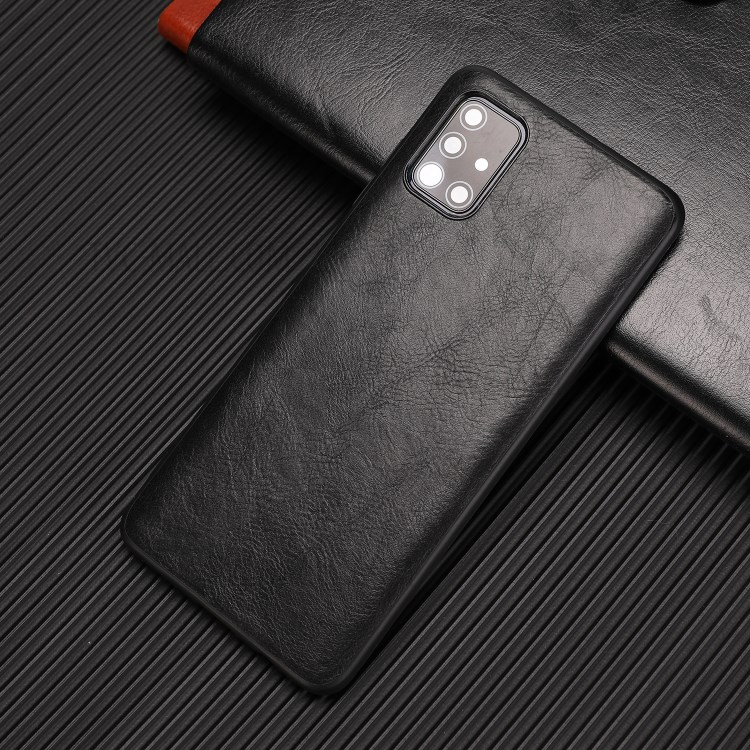 Crazy Horse Skin PU Leather Coated TPU Cover for Samsung Galaxy A51 SM-A515 - Black-9