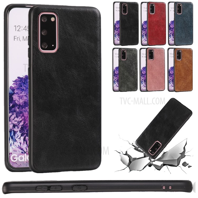 Crazy Horse Texture PU Leather Coated TPU Cover for Samsung Galaxy S20 - Black-10