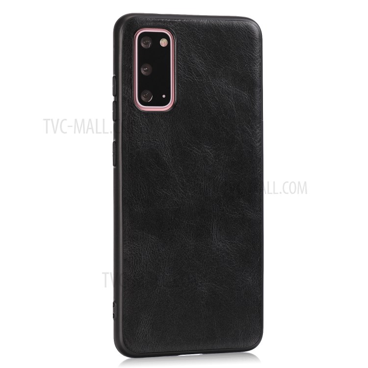 Crazy Horse Texture PU Leather Coated TPU Cover for Samsung Galaxy S20 - Black-2