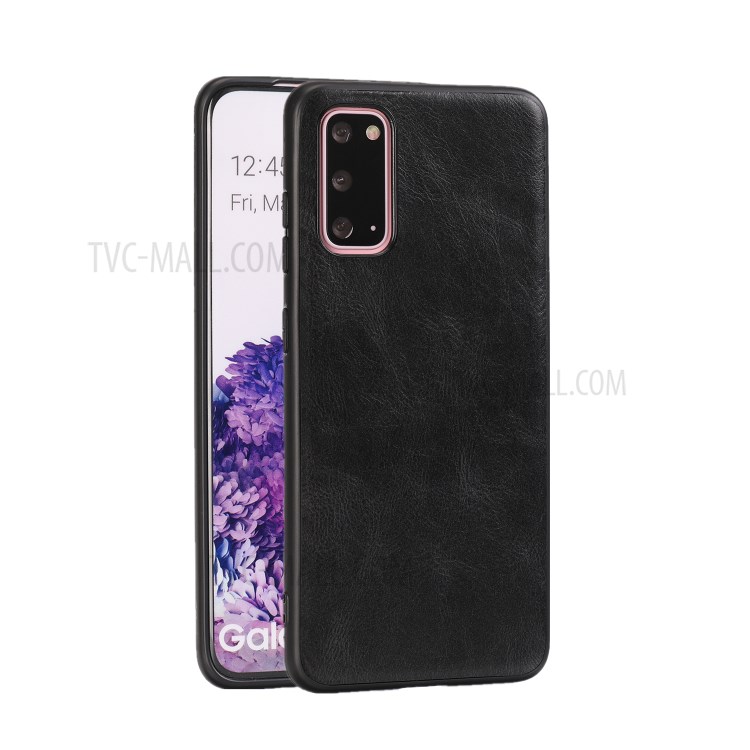 Crazy Horse Texture PU Leather Coated TPU Cover for Samsung Galaxy S20 - Black-3