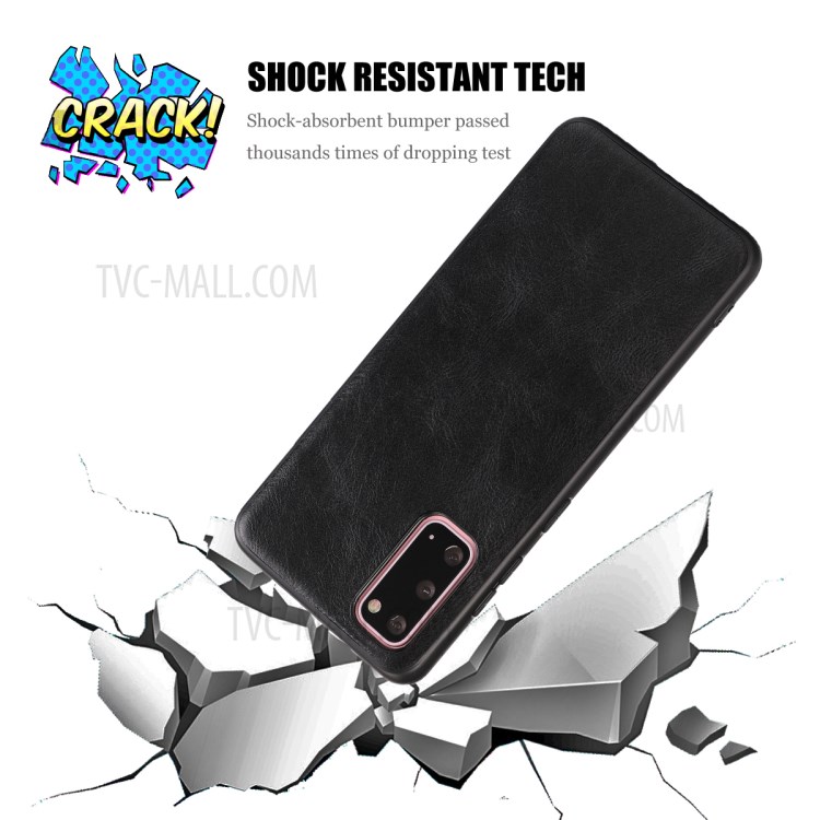 Crazy Horse Texture PU Leather Coated TPU Cover for Samsung Galaxy S20 - Black-8