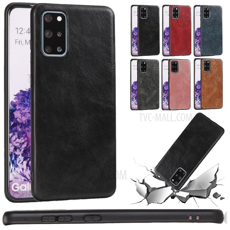 Crazy Horse Texture PU Leather Coated TPU Case for Samsung Galaxy S20 Plus - Black-10