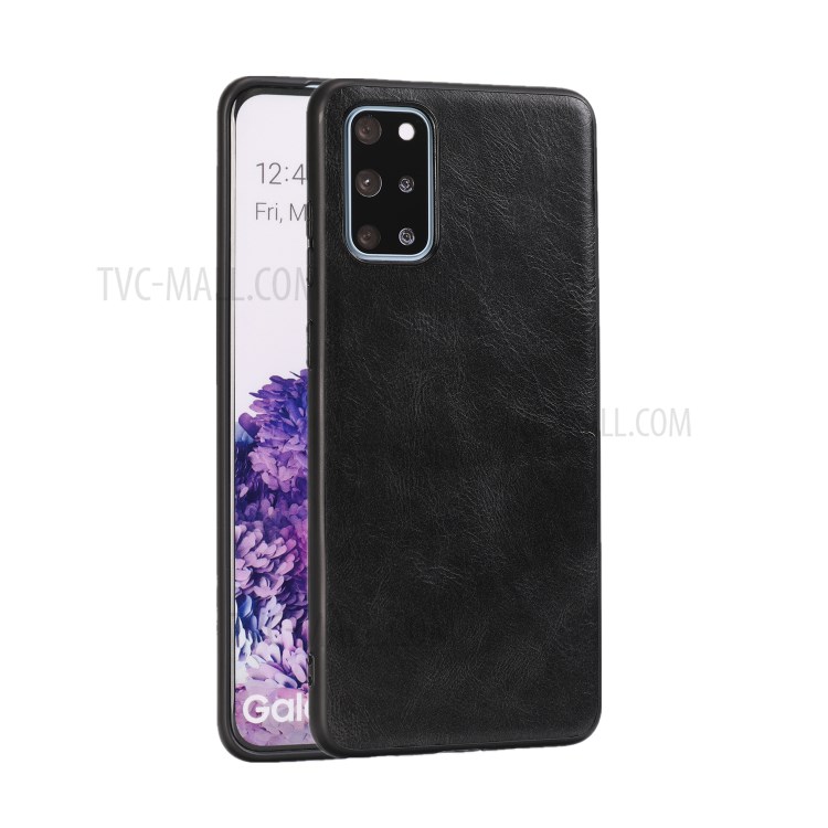 Crazy Horse Texture PU Leather Coated TPU Case for Samsung Galaxy S20 Plus - Black-3