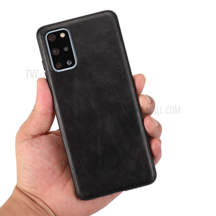 Crazy Horse Texture PU Leather Coated TPU Case for Samsung Galaxy S20 Plus - Black-4