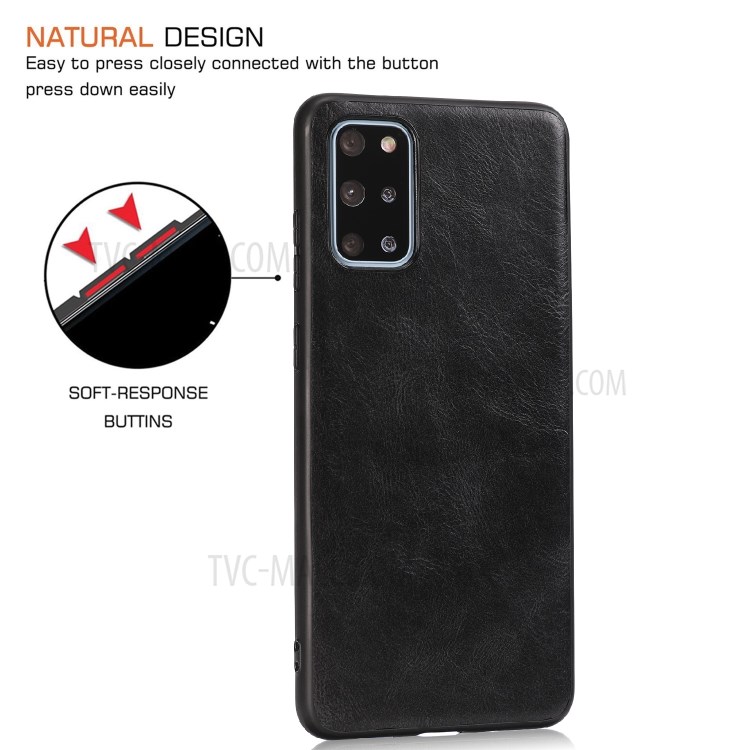 Crazy Horse Texture PU Leather Coated TPU Case for Samsung Galaxy S20 Plus - Black-6